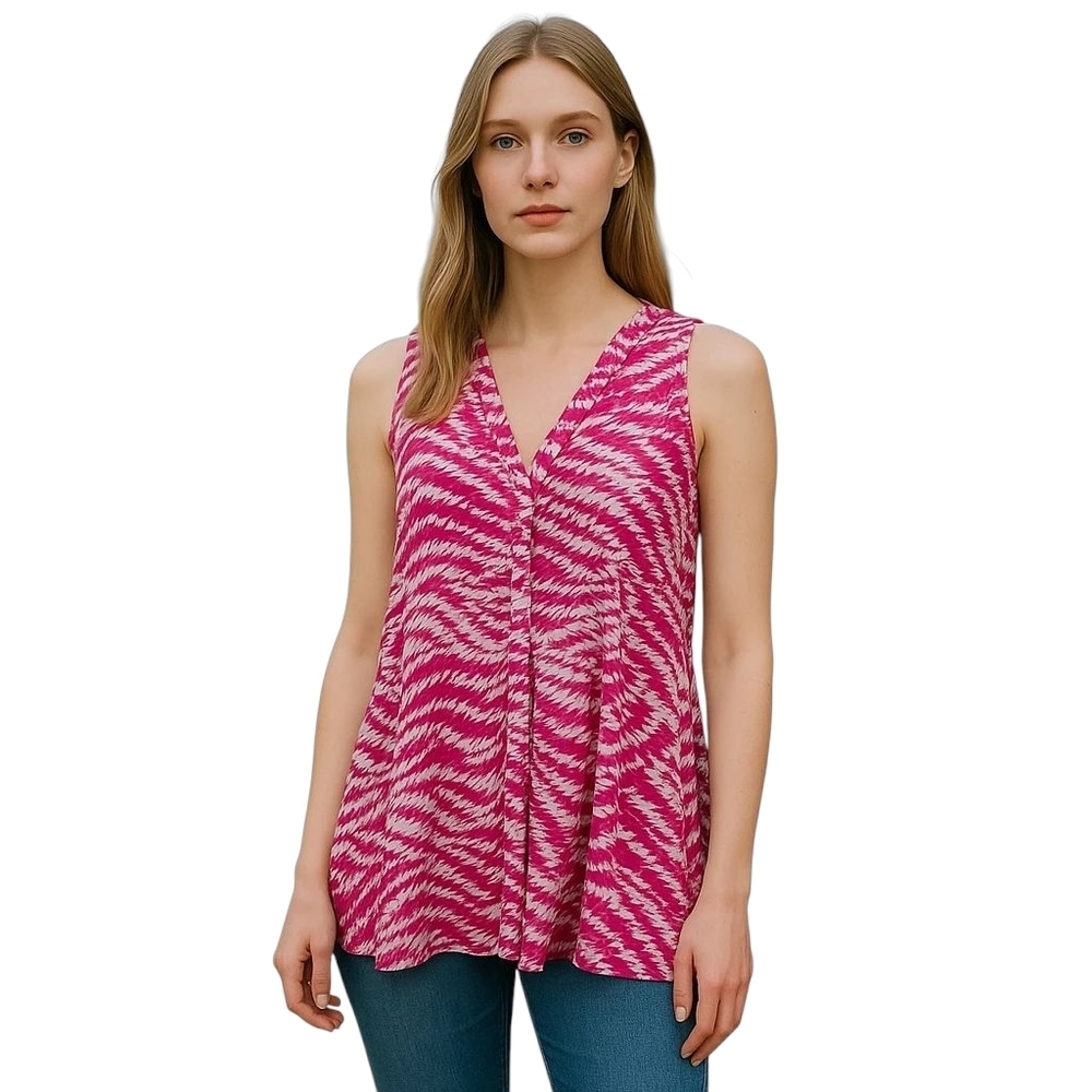 Maeve Pink Sleeveless Tie Front Blouse